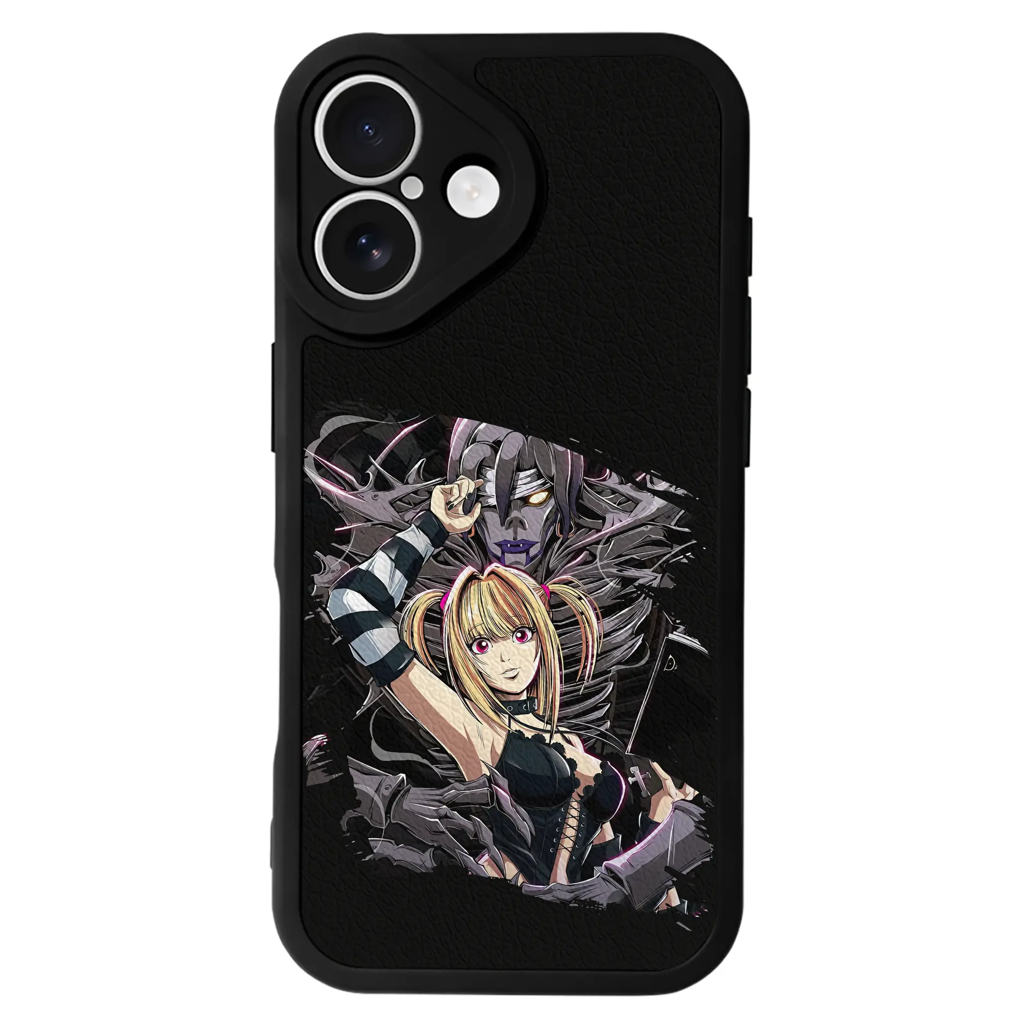 デスノート グッズ,弥海砂 - IPhone 16シリーズ対応 ・ シリコンスマホケース ・ レザー調 ・ 高精度フィット ・ 耐衝撃 ・ ワイヤレス充電対応 ・ 精密カット